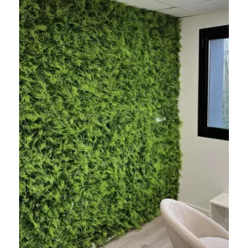 Mur végétal fougères dense décoration naturelle